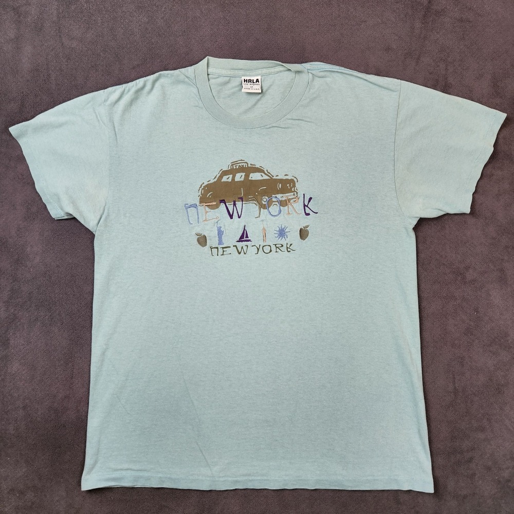 Vintage New‎ York Taxi Graphic T Shirt Medium Embroidered Single Stitch USA Made
